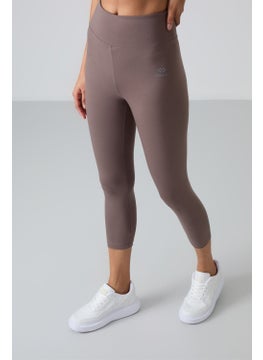 Tommy Life Brown High Waist Slim Fit Skinny Leg Women's Capri Leggings - 93097  - Image 5