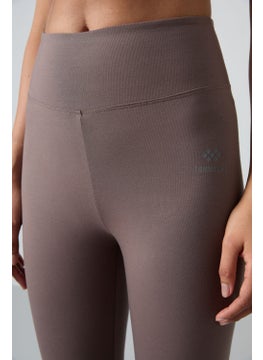 Tommy Life Brown High Waist Slim Fit Skinny Leg Women's Capri Leggings - 93097  - Image 2