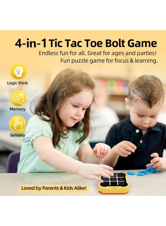 ألعاب تيك تاك تو للأطفال: لعبة ألغاز حسية محمولة 4 في 1 - للأطفال من عمر 6 إلى 12 عامًا، لعبة إلكترونية للسفر والمنزل والمدرسة - هدية عيد الميلاد للأولاد والبنات - Image 3