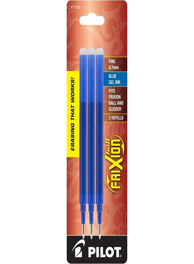 Frixion Clicker Pilot Frixion Clicker Retractable Erasable Blue Gel Ink Pens, Fine Point 0.7mm - 3 Pens with 2 Packs of Refills (Total of 6 Refills) - Image 2