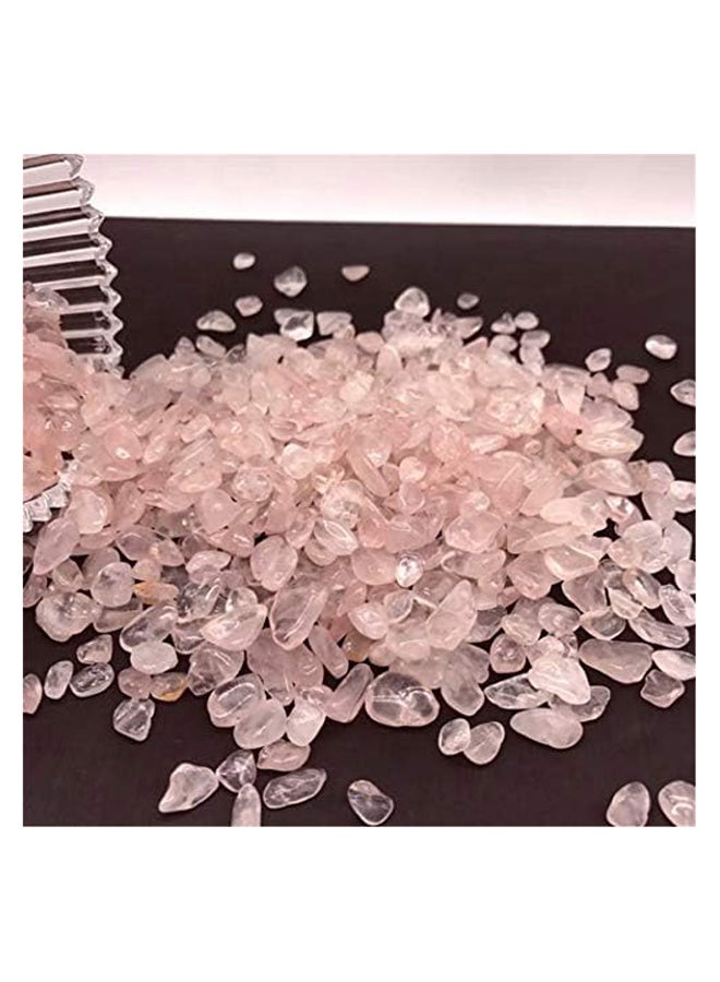 1 Lb/460g Natural Fluorite Tumbled Chips Crushed Stones Quartz Crystals Irregular Shaped Gemstones for Aquarium/Fish Turtle Tank/Vase Fillers/Succulent Plants Decor (Rose Quartz Crystal)  - Image 4