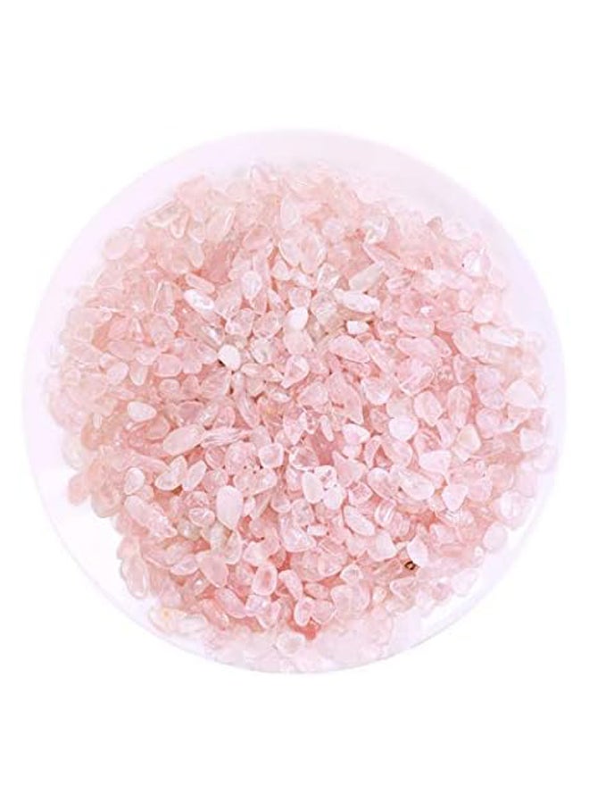 1 Lb/460g Natural Fluorite Tumbled Chips Crushed Stones Quartz Crystals Irregular Shaped Gemstones for Aquarium/Fish Turtle Tank/Vase Fillers/Succulent Plants Decor (Rose Quartz Crystal)  - Image 2