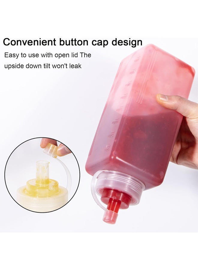DUNISO Plastic Squeeze Condiment Bottles, Clear Multi-purpose Sauce Dispensers  for Syrup, Ketchup ,Dressing Oil and Honey,Leak proof and Portable (800 ml) - Image 4
