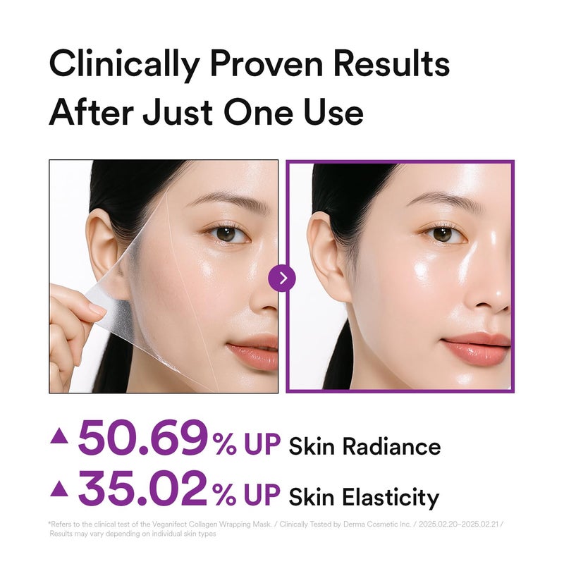 VEGANIFECT Collagen Wrapping Peel Off Facial Cream Mask with Jelly Brush, For Elasticity, Hydrating, Hydrolyzed Collagen & Peptide, Glass Skin, Korean Skincare, 2.73 Fl Oz - Image 5