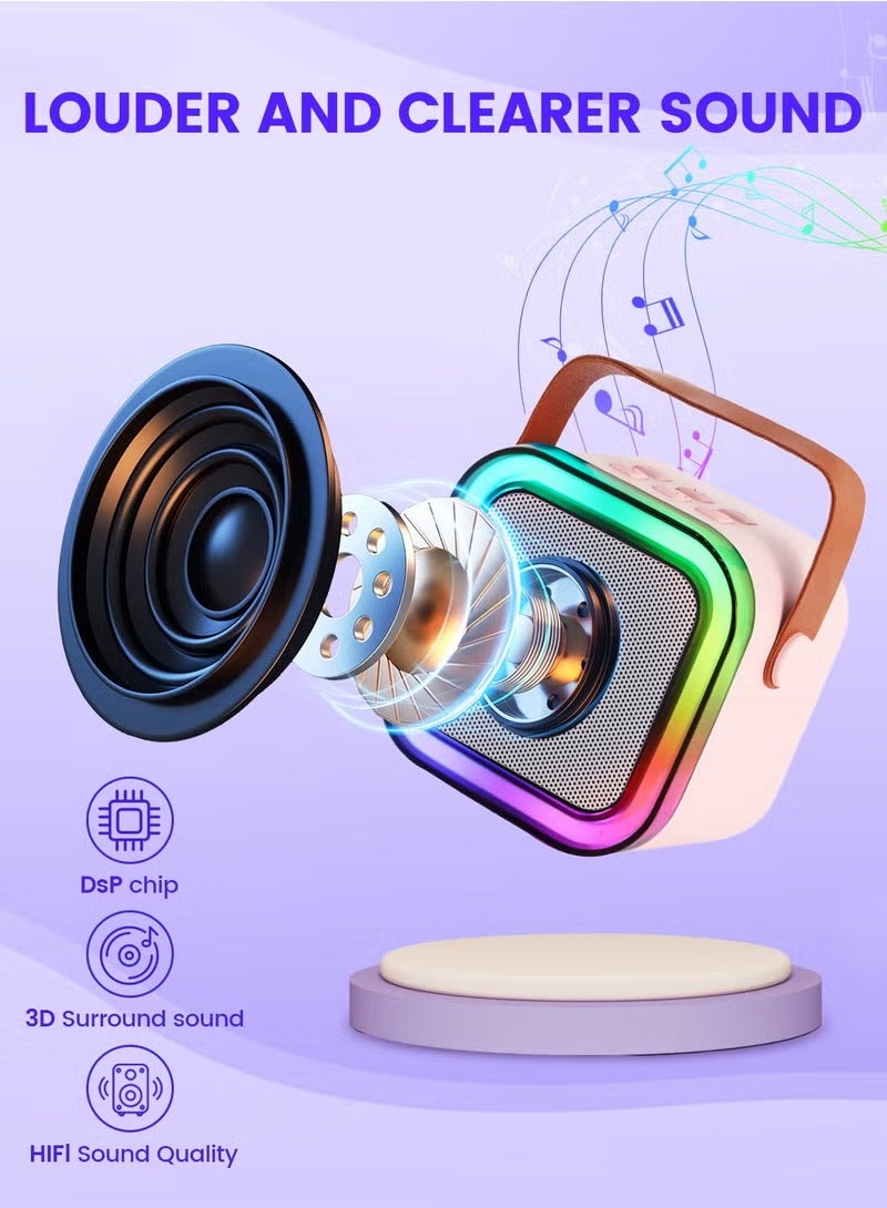 Arabest Mini Karaoke Machine for Adults, Portable Bluetooth Speaker with Wireless Karaoke Microphone, Toys for 3-12 Years Old Boys Girls - Image 3