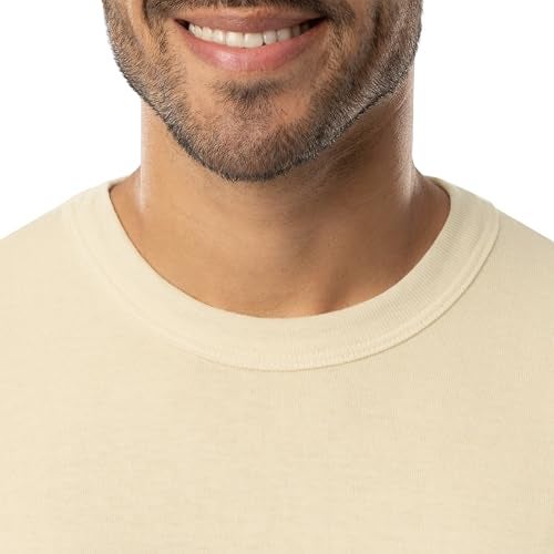 ColdPruf Men's Authentic Dual Layer Long Sleeve Wool Plus Crew Neck Base Layer Top, Oatmeal, 2X - Image 2