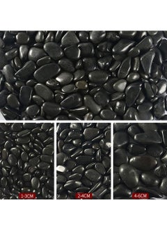 ماركة غير محددة حوض السمك الحصى نهر الصخور الحصى الطبيعية المصقولة الحجارة الزخرفية لزهرة وعاء حديقة زهرية قطرها 2-4 سم أسود 2 رطل  - Image 2