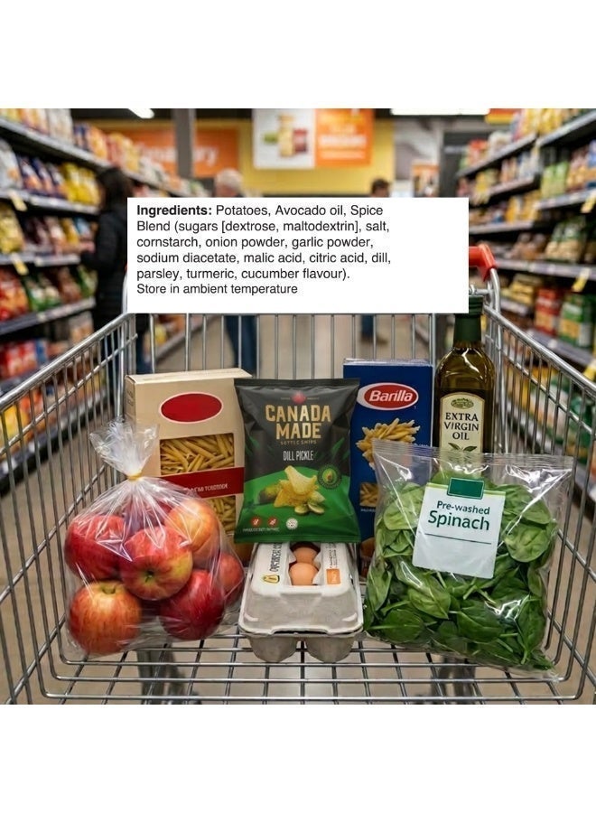 Canada Made Healthy Snacks - 100% Avocado Oil Kettle Cooked Potato Chips - Dill Pickle Flavor, Vegan, Gluten Free, Nut Free Healthy Chips - Made in Canada Snacks - 40g Bag - Image 5