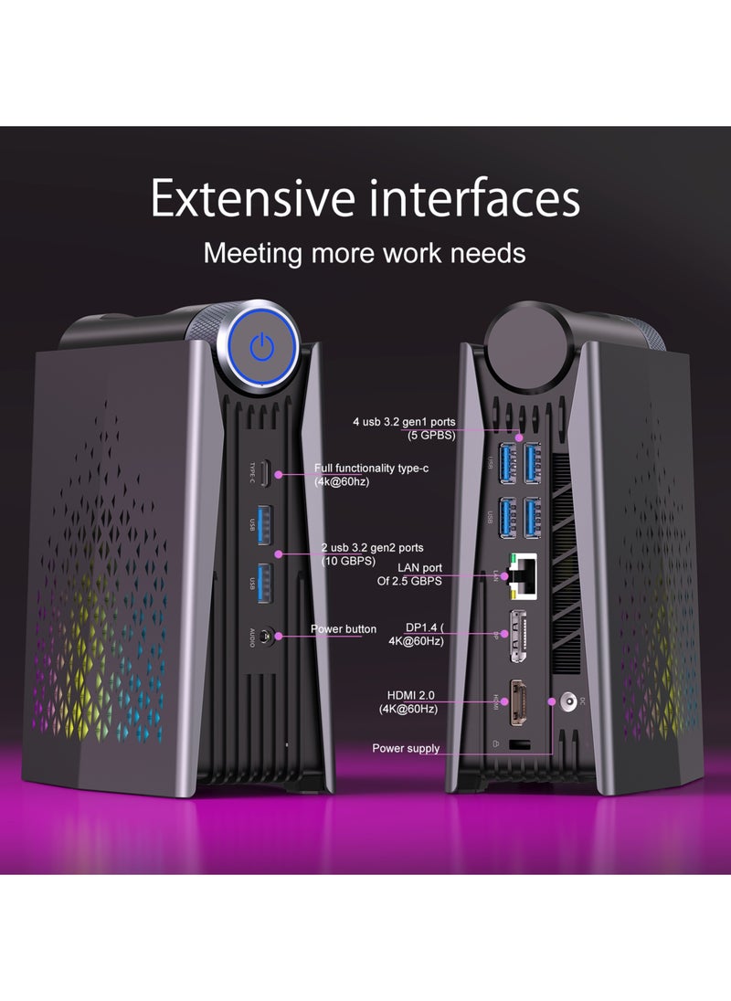 ACEMAGIC - Mini PC with AMD Ryzen9 6900HX(up to 4.9GHz) Processor, 32GB RAM 1TB SSD, 4K HDMI/4K DP2.0/Small PC, WiFi6/Bluetooth5.2 Business/Office/HTPC - Image 1