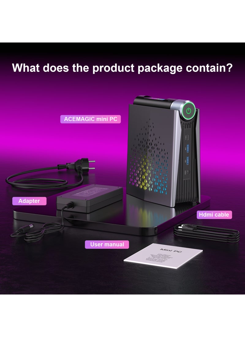 ACEMAGIC - Mini PC with AMD Ryzen9 6900HX(up to 4.9GHz) Processor, 32GB RAM 1TB SSD, 4K HDMI/4K DP2.0/Small PC, WiFi6/Bluetooth5.2 Business/Office/HTPC - Image 1