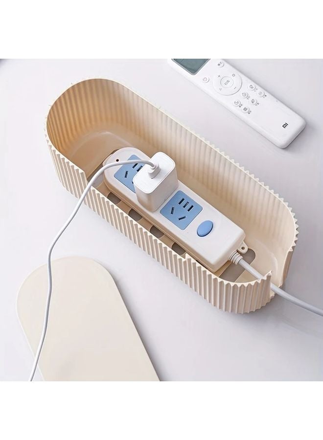 Black Cable Holder Box Cord Organizer For Power Strips Chargers Home Office Desk - Image 3