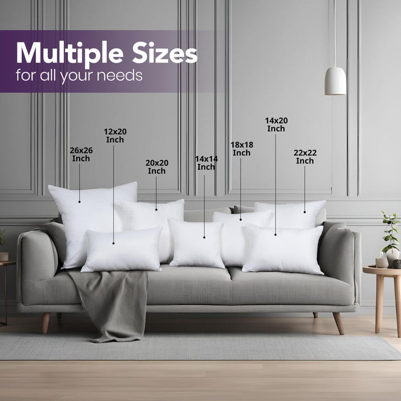 Utopia Bedding Throw Pillows Insert (Pack of 2, White) - 14 x 14 Inches Bed and Couch Pillows - Indoor Decorative Pillow - Image 2