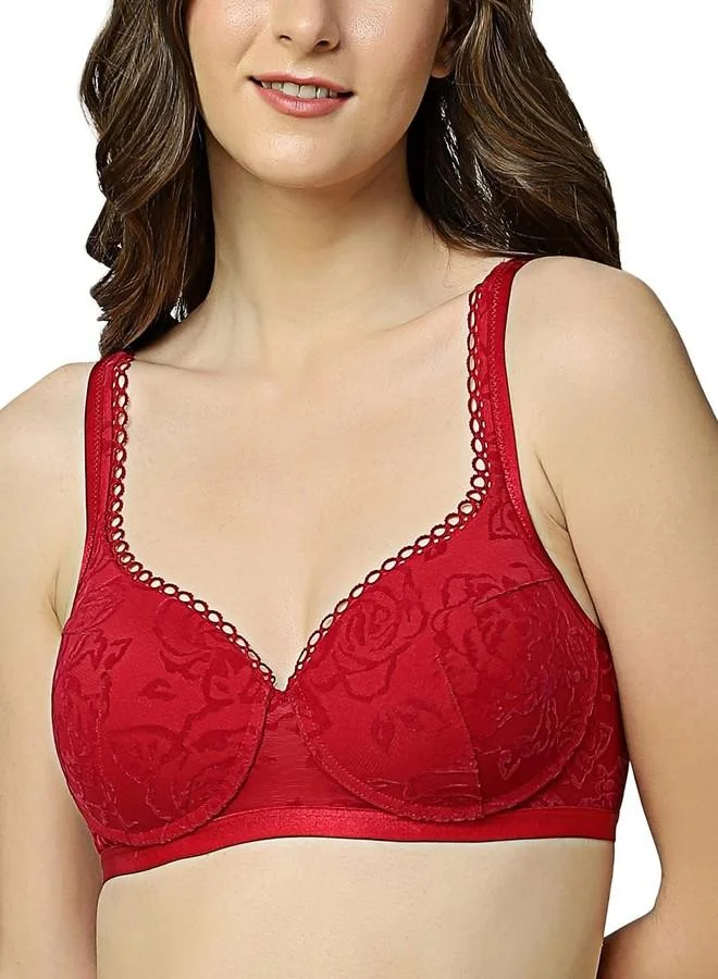 ترايامف Triumph International Women's Polyamide Wire Free Casual Padded Bra (110I649_Red)