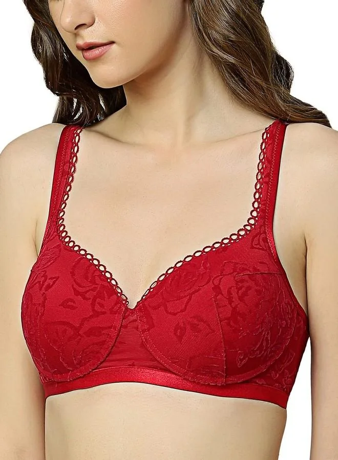 ترايامف Triumph International Women's Polyamide Wire Free Casual Padded Bra (110I649_Red)