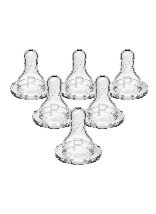 Dr. Brown's - Dr. Brown’s Natural Flow Preemie Flow Narrow Baby Bottle Silicone Nipple, Slowest Flow, 0m+, 100% Silicone Bottle Nipple, 6 Count(Pack of 1) - Image 1