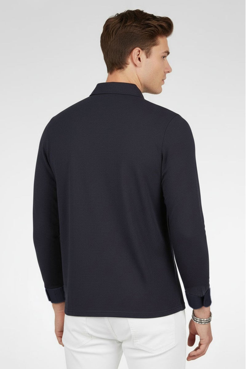 Aeropostale قميص رجالي عادي بأكمام طويلة بلون رمادي داكن - Image 4