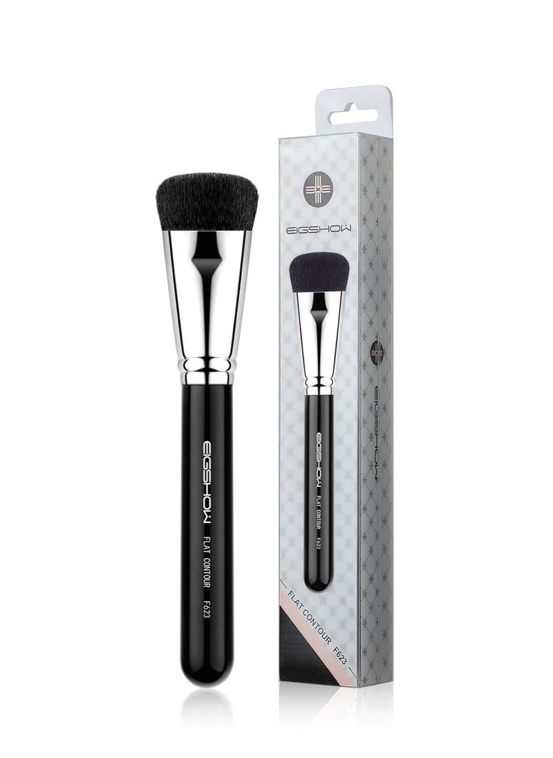 EigshowBeauty - Contour Brush， EigshowBeauty Premium Synthetic Bristles Face Bronzer Brush, Flat makeup brush for Powder Cream Liquid Blending - Vegan & Cruelty-Free Foundation Brush - Image 1