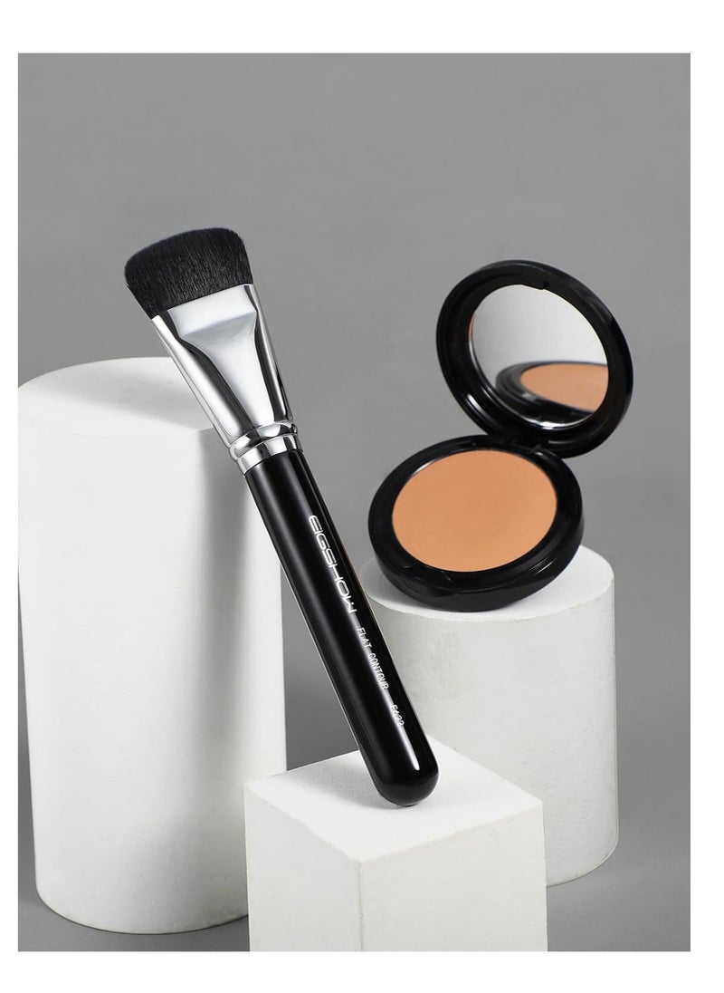 EigshowBeauty - Contour Brush， EigshowBeauty Premium Synthetic Bristles Face Bronzer Brush, Flat makeup brush for Powder Cream Liquid Blending - Vegan & Cruelty-Free Foundation Brush - Image 1