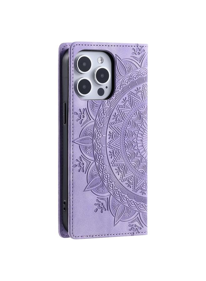 زبون جراب لهاتف iPhone 13 Pro Max مصنوع من الجلد المغناطيسي المنقوش بالطوطم - Image 3