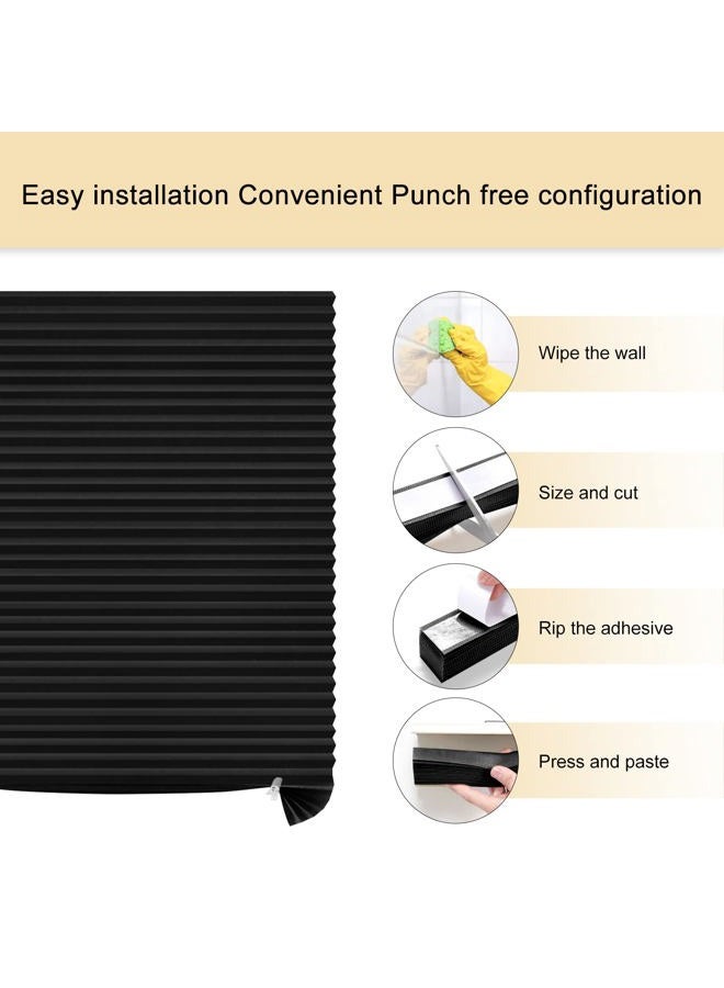 Maritown Window Blinds Cordless Blackout No Drill Cut to Size Clip On Stick On Self Adhesive Temporary Blinds Pleated Paper Blinds for Windows Doors Shades for Home Nursery Bedroom Kitchen Bathroom - Image 3