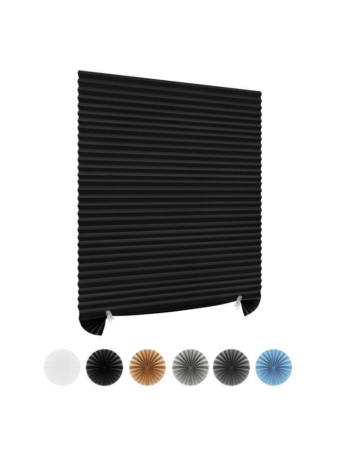 Maritown Window Blinds Cordless Blackout No Drill Cut to Size Clip On Stick On Self Adhesive Temporary Blinds Pleated Paper Blinds for Windows Doors Shades for Home Nursery Bedroom Kitchen Bathroom - Image 1