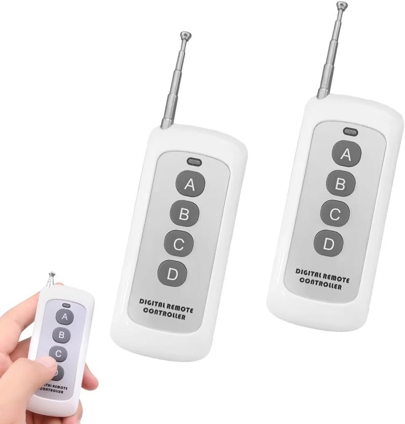 Wireless Cloning Remote Control Key Fob with Extendable Antenna, 500m Long-Range Universal Garage Door Opener Replacement, Easy Setup, 433 Mhz Remote Keychain for Electronic Garage Gates (2-Pack) - Image 1