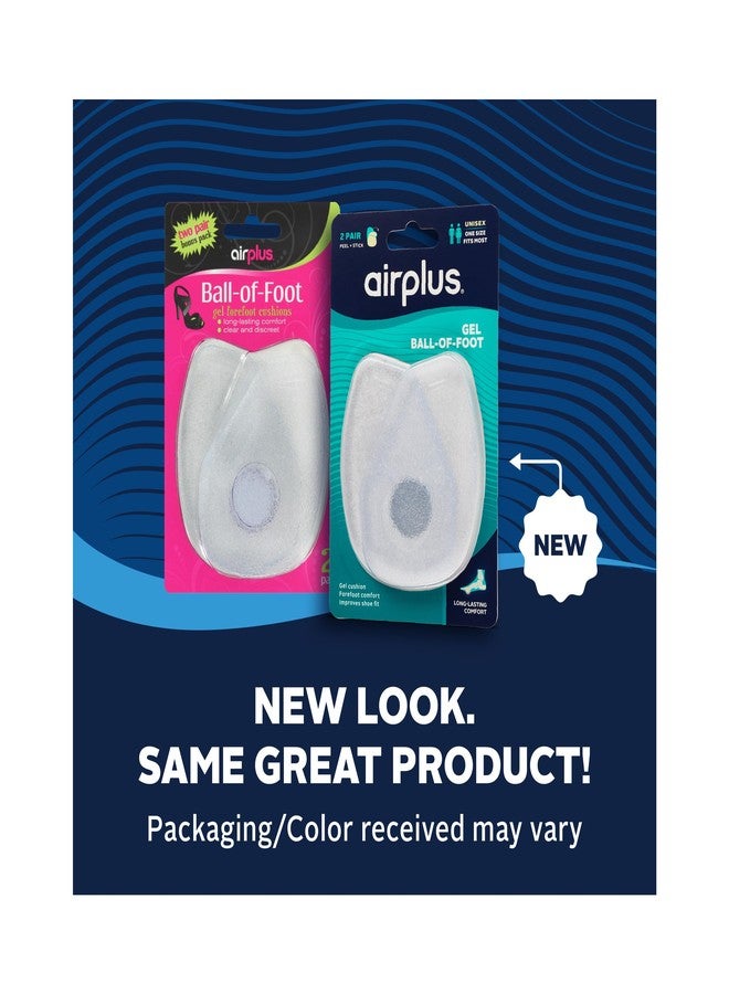 Airplus Gel Ball-of-Foot Cushions- (FSA&HSA Eligible) Clear Gel for Forefoot Comfort, Slippage Prevention, Perfect for Casual and Dress Shoes (2 Pairs) - Image 2