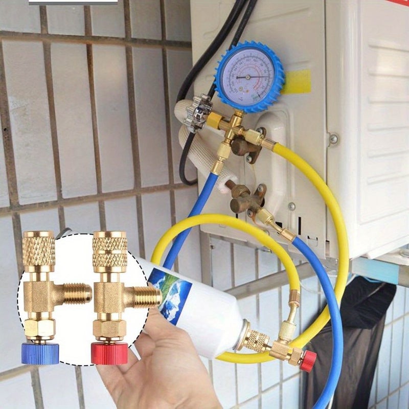 2 Pcs Air Conditioner Safety Valve 1/4 5/16 Connector Refrigerant Flush for HVAC Split Window Unit - Image 4