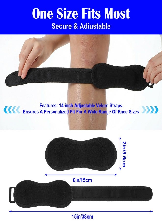 Thrymme 4 Pcs Patella Band, Patellar Tendon Support Strap Adjustable Patella Band for Youth & Adults, Ideal for Basketball Running Hiking Soccer Volleyball, White & Black - Image 2