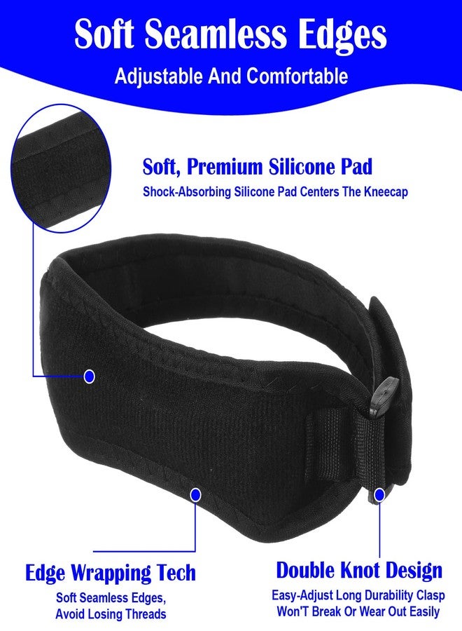 Thrymme 4 Pcs Patella Band, Patellar Tendon Support Strap Adjustable Patella Band for Youth & Adults, Ideal for Basketball Running Hiking Soccer Volleyball, White & Black - Image 3