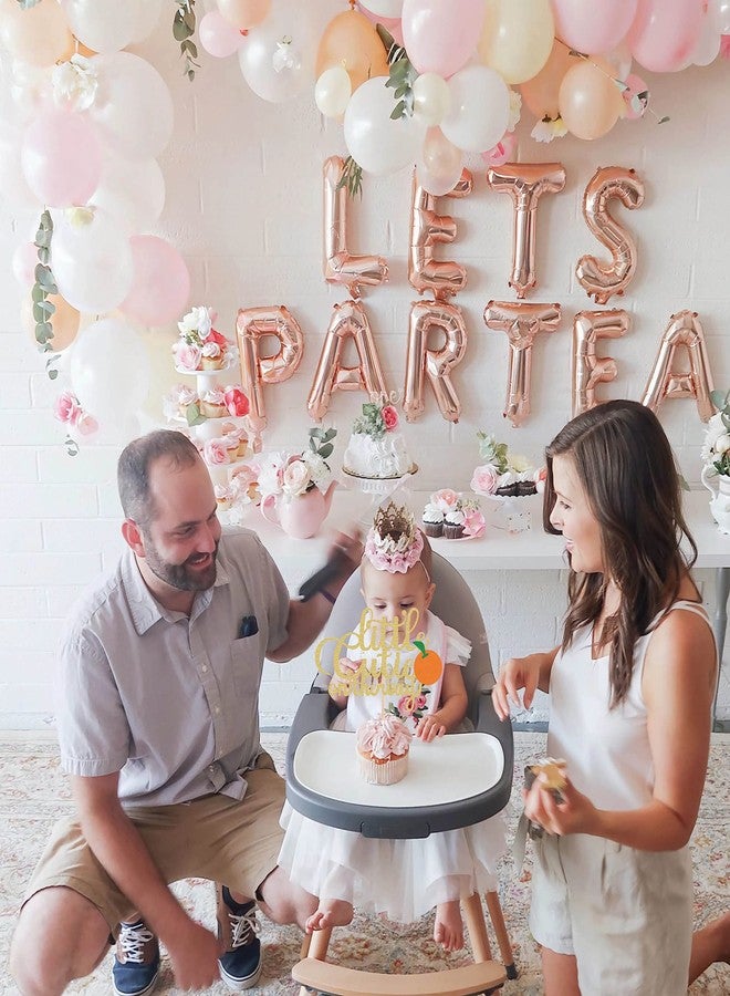 AHAORAY Little Cutie is on the Way Cake Topper - Gold Glitter Little Cutie Baby Shower Decorations, Birthday Party Supplies Photo Booth Props - Image 5