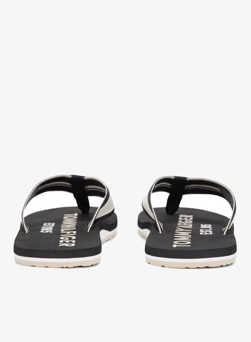 Tommy Hilfiger Black Webbing Strap Logo Flip-Flops for Men | Best Price UAE