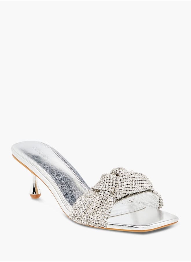 Celeste Womens Embellished Slip-On Sandals With Kitten Heels Ramadan Collection  - Image 1