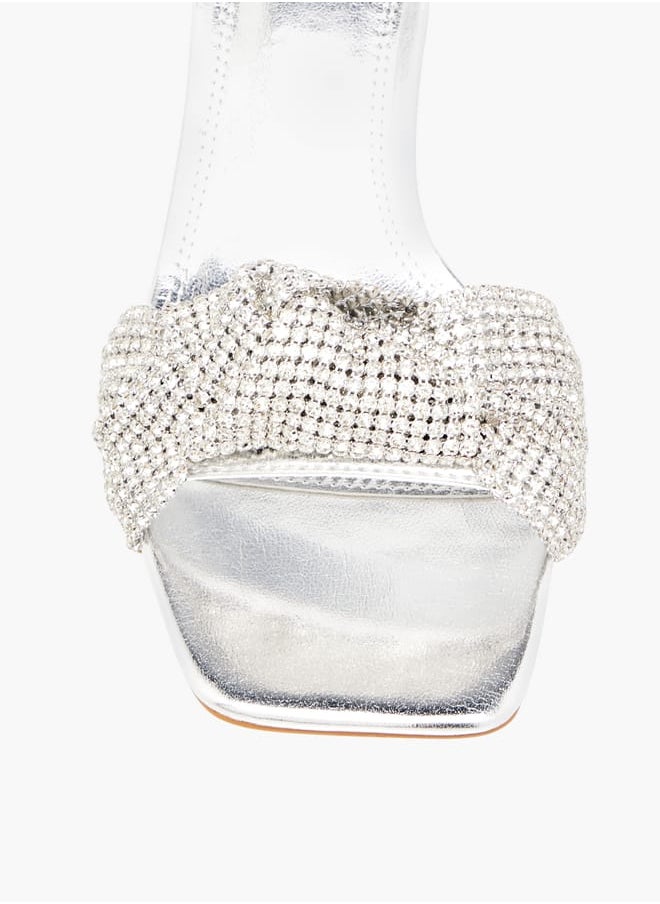 Celeste Womens Embellished Slip-On Sandals With Kitten Heels Ramadan Collection  - Image 4