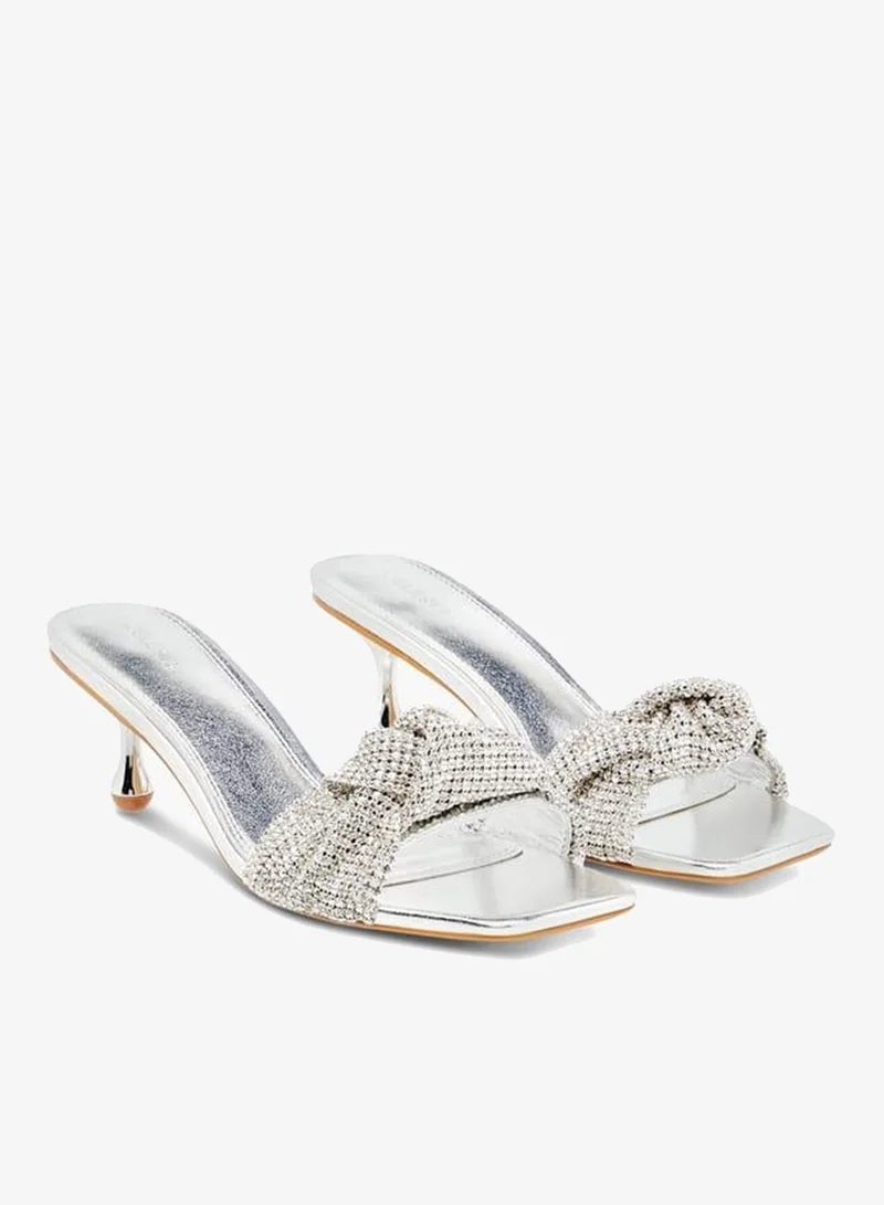 Celeste Womens Embellished Slip-On Sandals With Kitten Heels Ramadan Collection