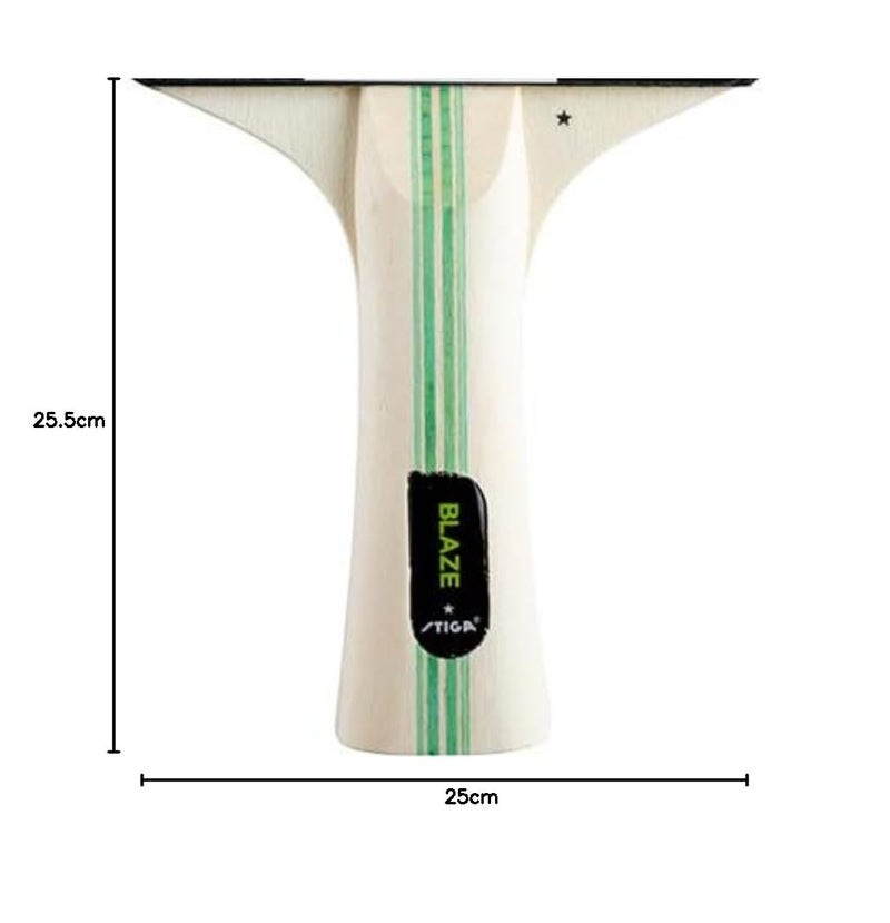 Carbon Fiber Blaze T.T. bat Intermediate Table Tennis Racket, Black