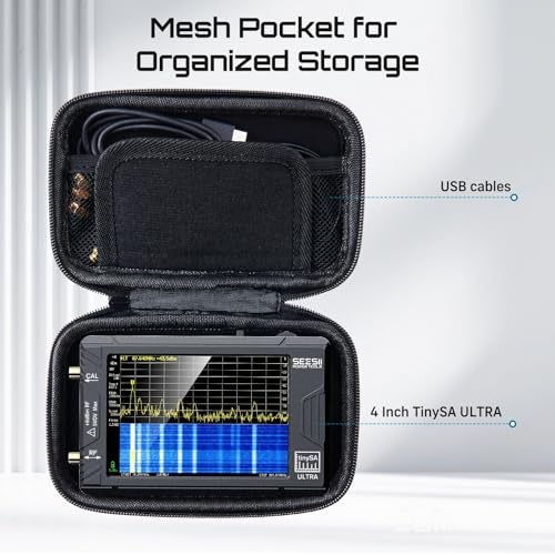 Seesii 4 Inch Protective Case for NanoVNA-H4 & TinySA Ultra: EVA Hard Shell Storage Pouch with Custom Foam for Antenna/Spectrum Analyzer, Waterproof Shockproof Design with Carry Strap - Image 5