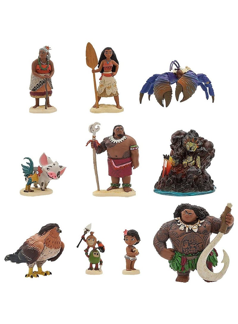 10 Pack Moana Cake Toppers Moana Action Figure Set - Image 1