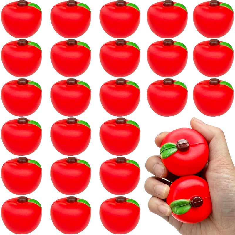 Baaxxango 24 Pieces of Fruit Stress Ball ToysRed Fruit Stress Relief BallsFruit Fidget Stress Balls for School Carnival Reward Party Favor Supplies Back to School Decor - Image 3
