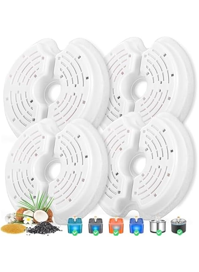 TRASSLE Cat Water Fountain Filters, Pet Water Fountain Filter Replacement Charcoal Water Fountain Filter Compatible with Cat Water Dispenser - Image 1