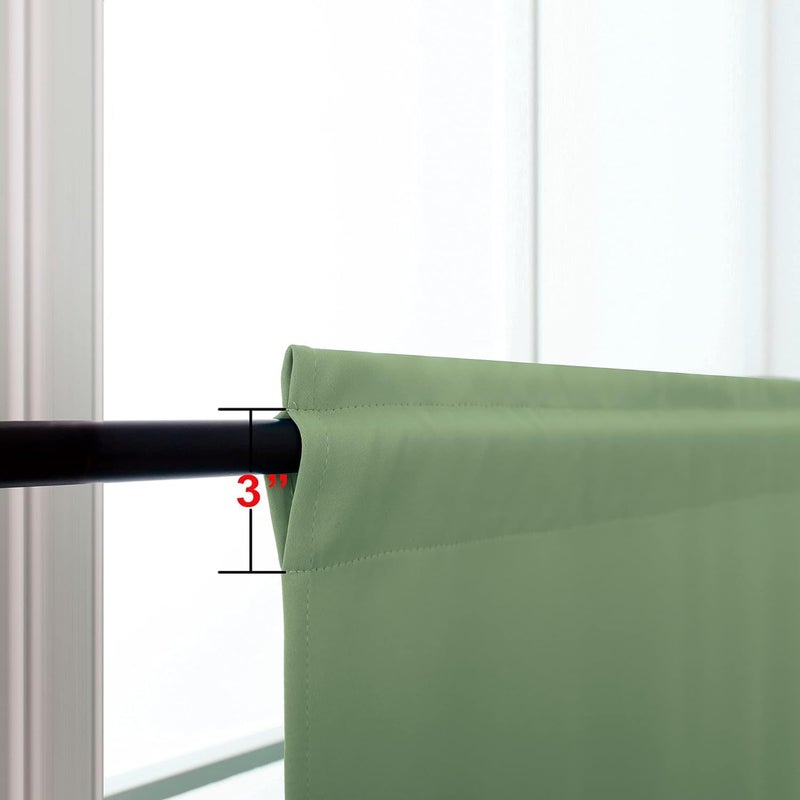 KOUFALL KOUFALL Sage Green Valance Curtains Boho Kitchen Curtain Valances for Winows Living Room Bathroom 52 Wide x 15 Inch Length  - Image 4