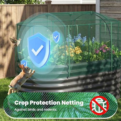 Quictent Galvanized Raised Garden Bed Kit with Self Watering System and Mesh Cover, Large Oval Metal Outdoor Planter Garden Boxes for Vegetables Herbs Flowers, 6x3x2Ft - Image 2