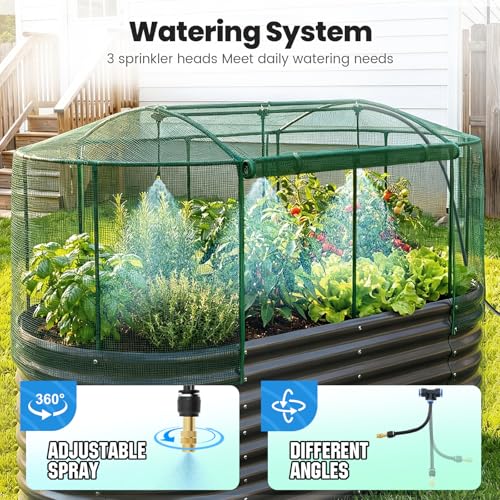 Quictent Galvanized Raised Garden Bed Kit with Self Watering System and Mesh Cover, Large Oval Metal Outdoor Planter Garden Boxes for Vegetables Herbs Flowers, 6x3x2Ft - Image 3