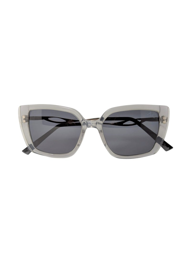 Armando Cavelli - Authentic Armando Cavelli sunglasses, crafted from carefully selected premium acetate for a luxurious look and longevity with extensive use. This model combines modernity and classic style, with a raw light grey transparent acetate front and silver -plated metal temples to complete your luxury look. Comes with premium polymer lenses offer UV400 protection in a grey. - Image 1