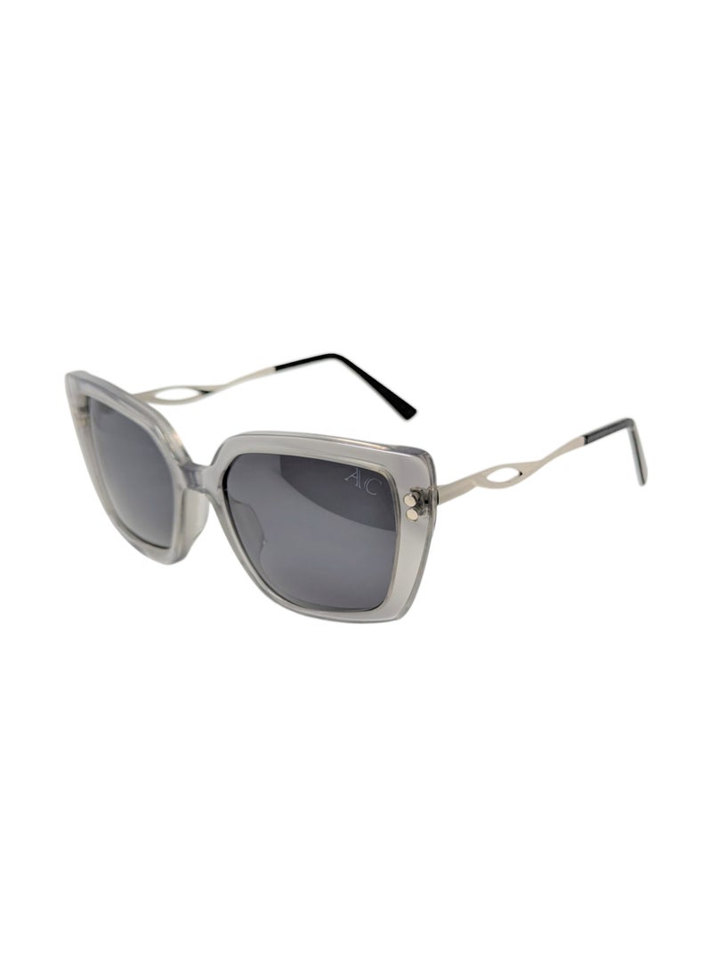 Armando Cavelli - Authentic Armando Cavelli sunglasses, crafted from carefully selected premium acetate for a luxurious look and longevity with extensive use. This model combines modernity and classic style, with a raw light grey transparent acetate front and silver -plated metal temples to complete your luxury look. Comes with premium polymer lenses offer UV400 protection in a grey. - Image 1
