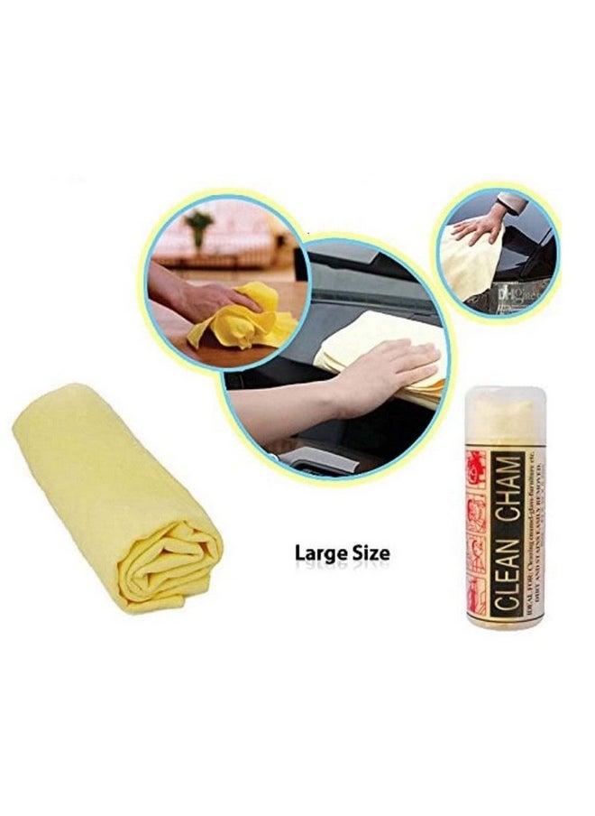 Clean Cham Clean Cham® Liquid Absorbing Chamois Cloth for Car Cleaning Microfiber Cloth Big 3 Piece 66 CM x 43 CM  - Image 2