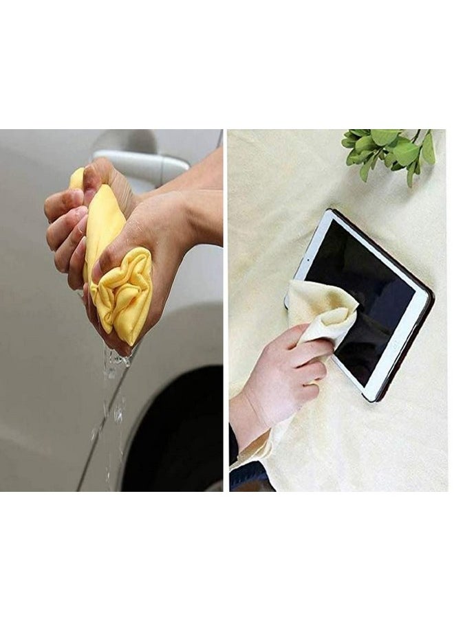 Clean Cham Clean Cham® Liquid Absorbing Chamois Cloth for Car Cleaning Microfiber Cloth Big 3 Piece 66 CM x 43 CM  - Image 4