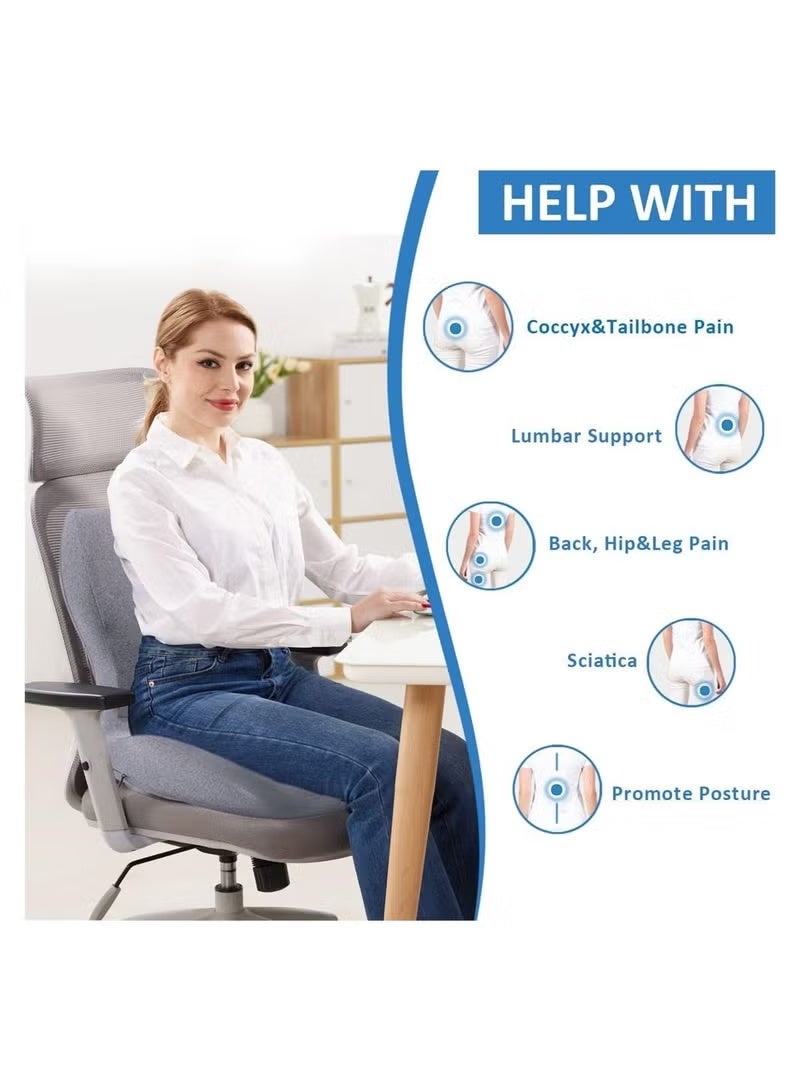 Arabest Seat Cushion Lumbar Support Pillow, Memory Foam Cushions for Office Chair Car - Image 5