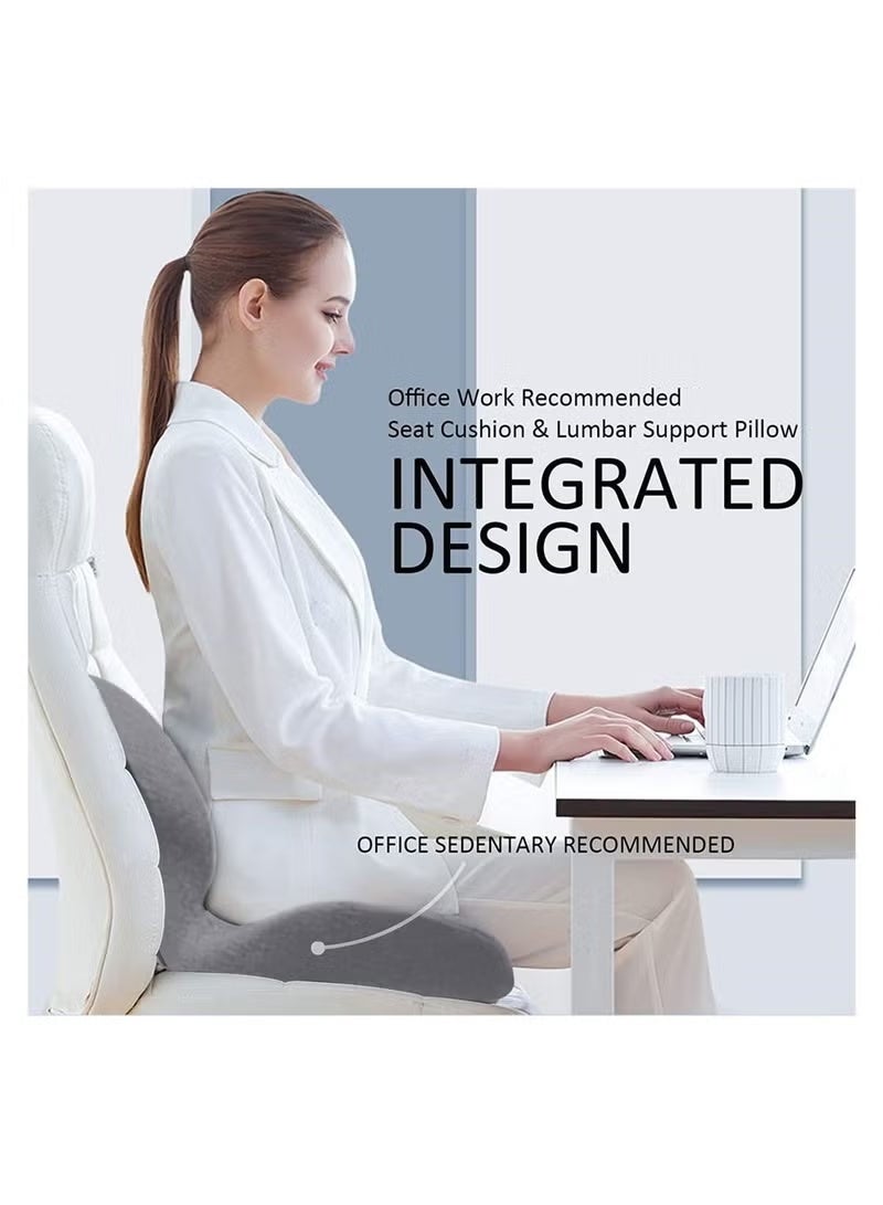 Arabest Seat Cushion Lumbar Support Pillow, Memory Foam Cushions for Office Chair Car - Image 2