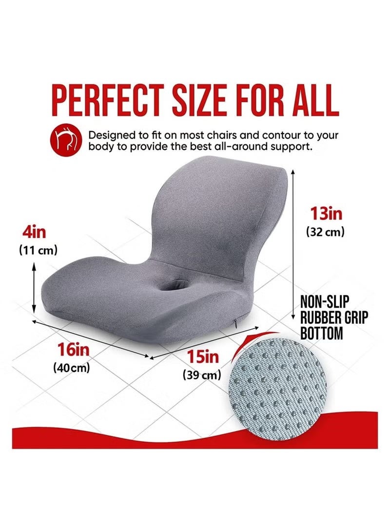 Arabest Seat Cushion Lumbar Support Pillow, Memory Foam Cushions for Office Chair Car - Image 3